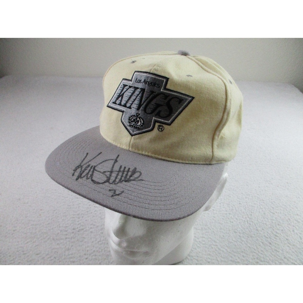 Vintage Los Angeles Kings Wool Hat Cap Snap Back Gray Cream NHL Hockey